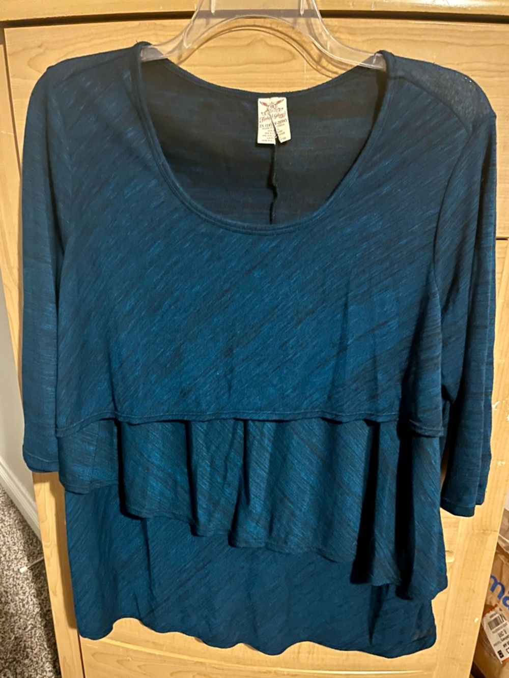 18/20:  Layered Ruffle Tunic - Teal